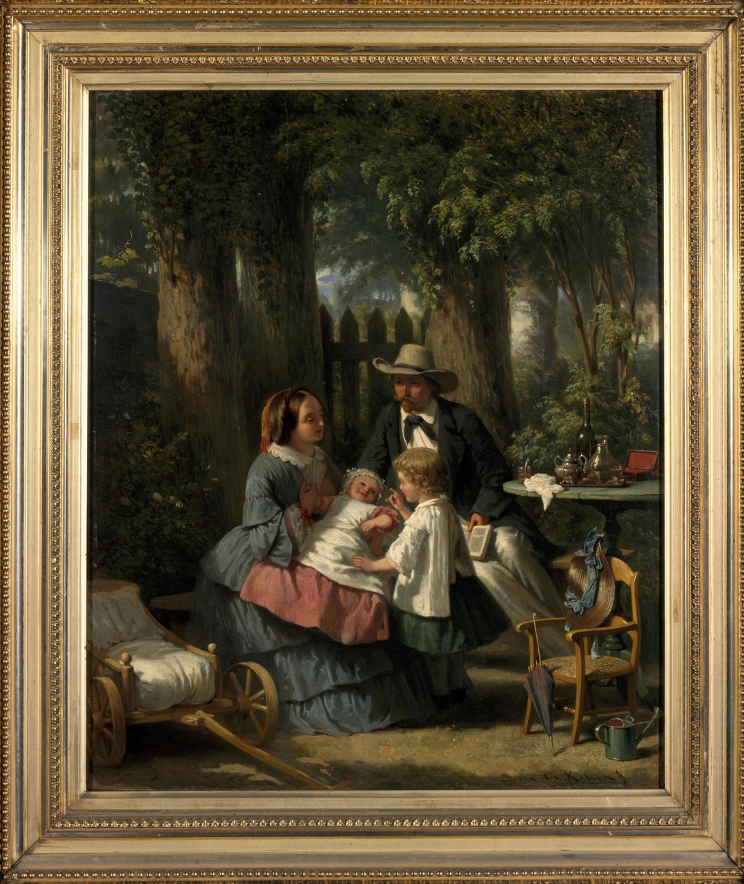 David van der Kellen (1827-1895), Anna Wilhelmina van der Kellen (1829-1885) en hun kinderen Anna Catharina (1852-?) en Henriëtte Frederika (1854-?)