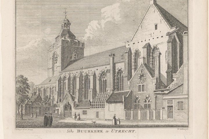 Gezicht op de Buurkerk te Utrecht