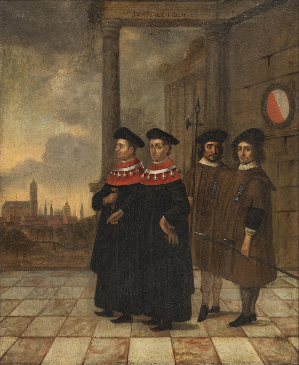 De burgemeesters van Utrecht met de stadsboden