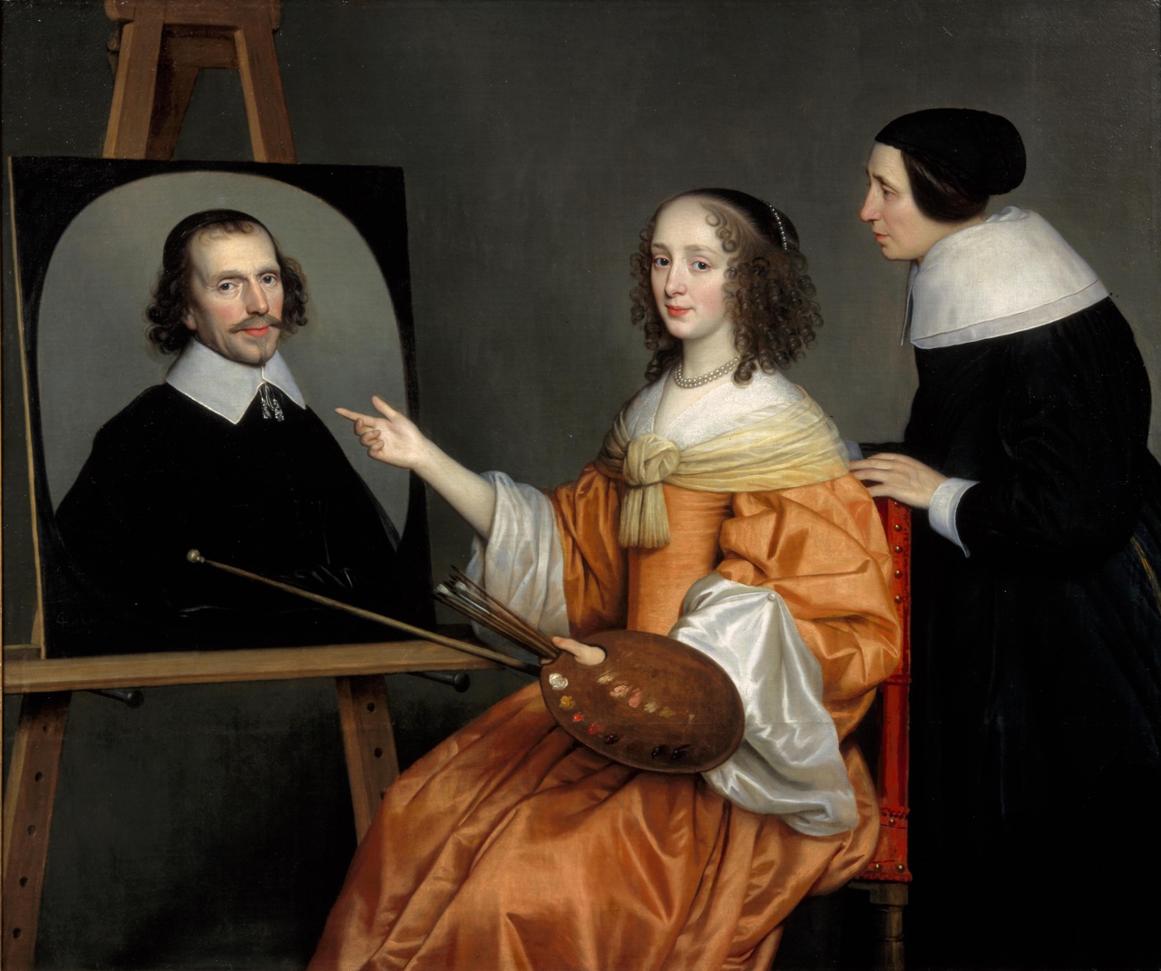 Portret van Margareta Maria de Roodere (ca. 1625-1666) en haar ouders Gerard de Roodere (?-1656) en Maria van Putten (?-1655?)
