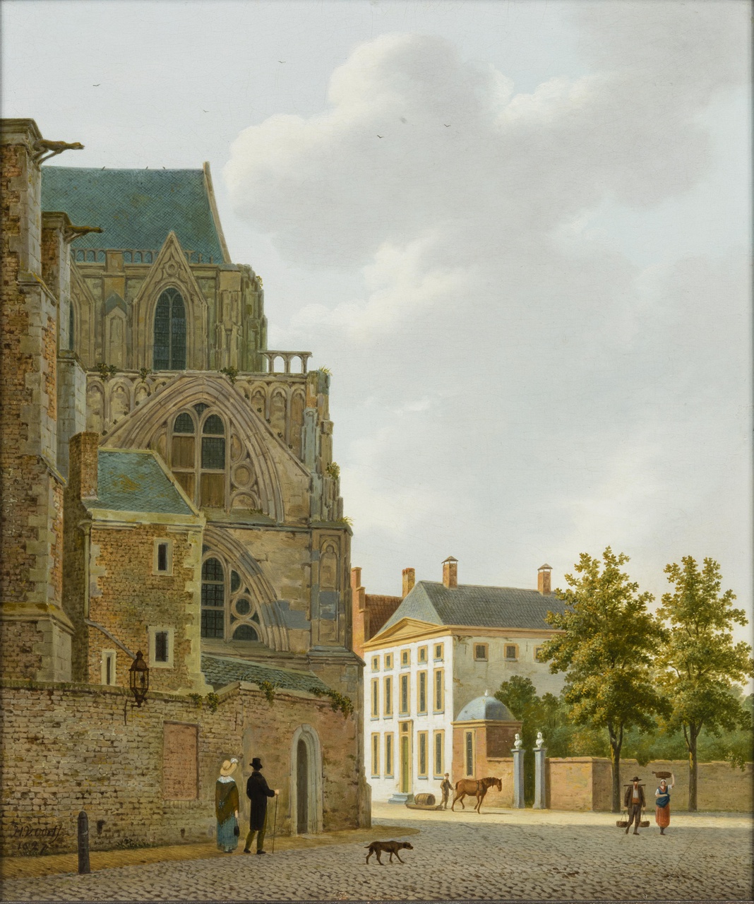 Achter de Dom en de Domstraat in 1827