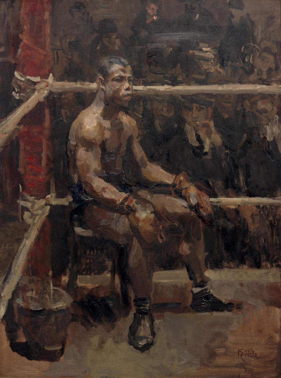 Portret van een zwarte bokser
