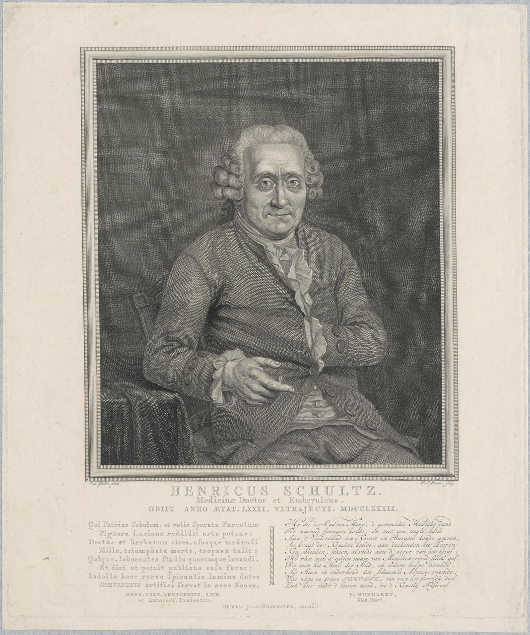Portret van Henricus Schultz (1708-1789)