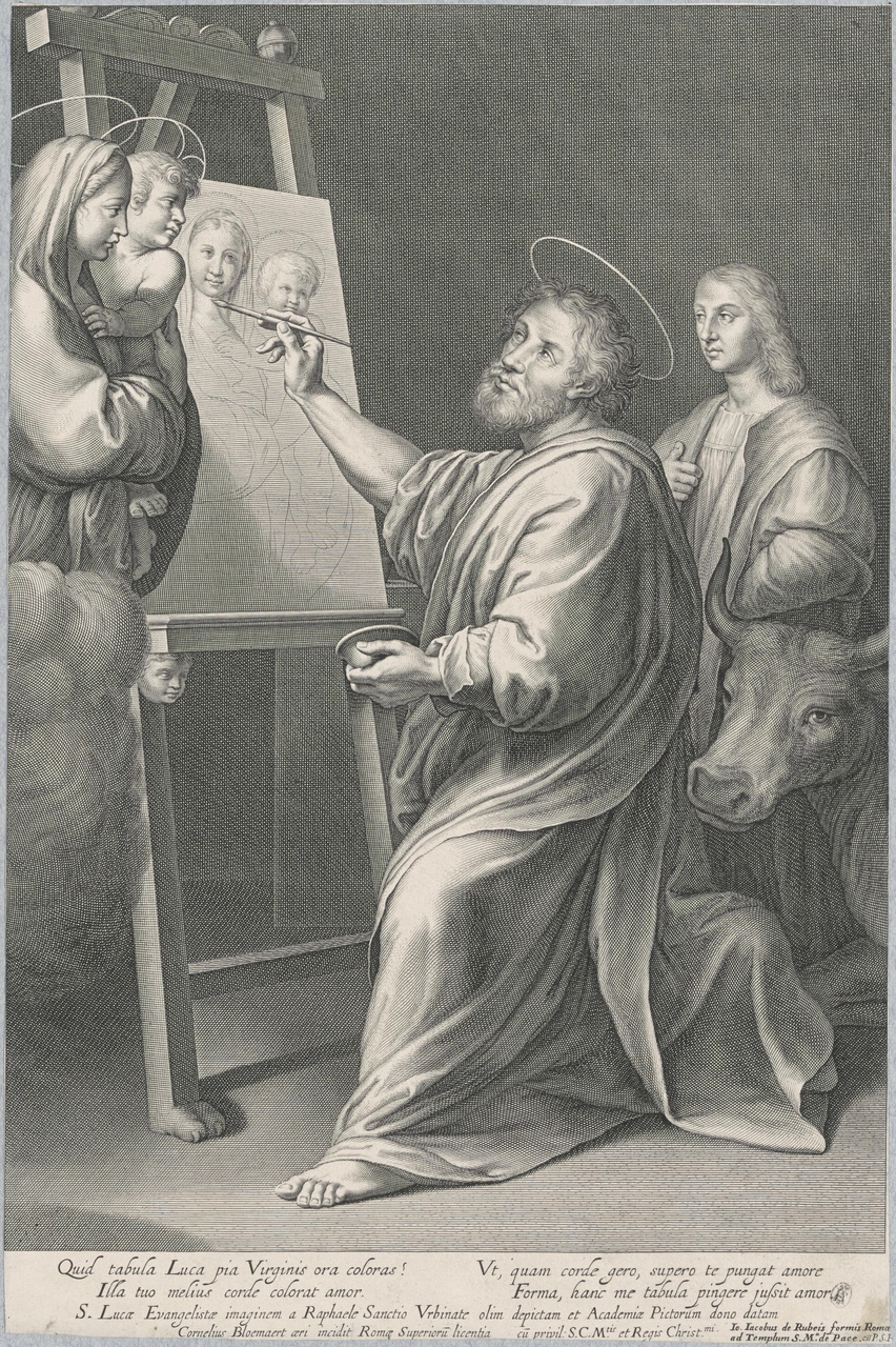 De heilige Lucas schildert de Madonna