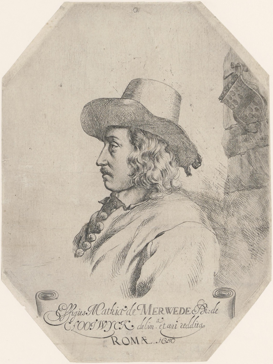 Portret van Matthijs van der Merwede, heer van Clootwyck (ca.1625-na 1675?)