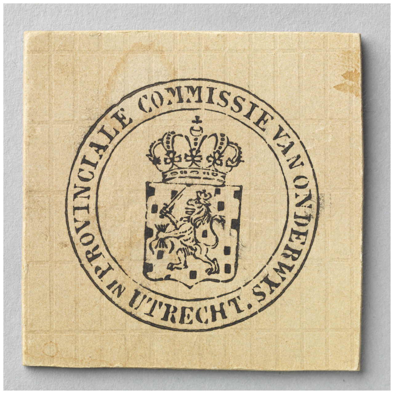 Afdruk van het stempel van de Utrechtse Provinciale Commissie van Onderwijs Utrecht