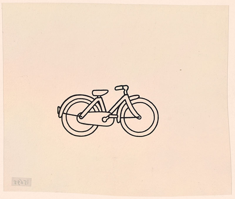 nijntje op de fiets [aangetroffen bij de eerdere versie van het kinderboek; een fiets op p. 8, niet uitgegeven]