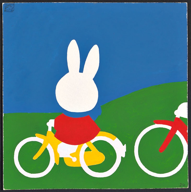 nijntje op de fiets [aangetroffen bij de eerdere versie van het kinderboek; nijntje en moeder pluis fietsen terug op p. 24 en tekst op p. 25, niet uitgegeven]