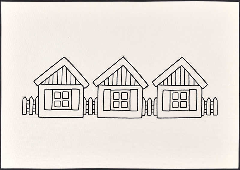 drie  huizen op een rij [niet gebonden aan een boekje]