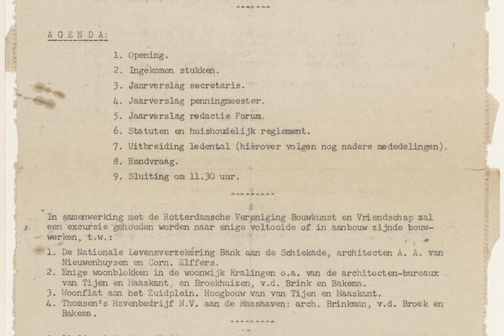 Brief van Architectura & Amicitiae aan T. Schröder