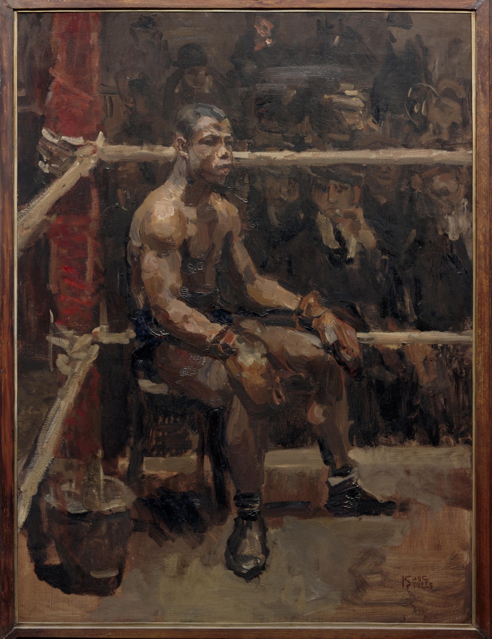 Portret van een zwarte bokser
