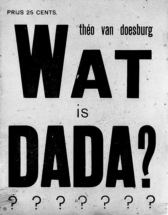 Omslag van twee boeken (Klassiek, barok, modern uit 1922 en Poging tot aanslag op revolutionairen van B. de Ligt) en de omslag van de brochure Wat is Dada?