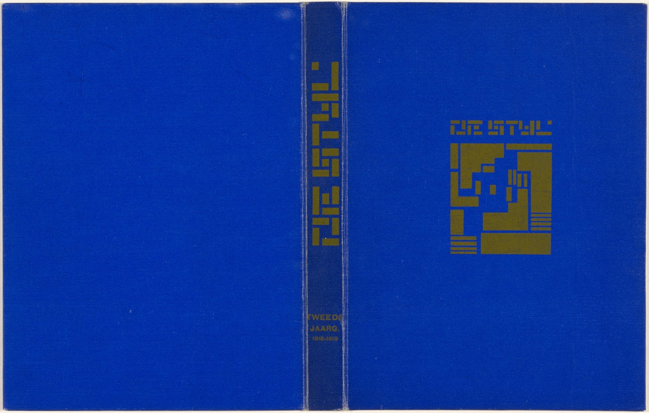 Typografie voor De Stijl, jaargangen 1 (1917) t/m 3 (1920), linnen verzamelband
