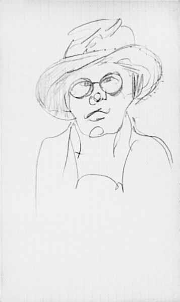 Vrouw met bril en hoed
