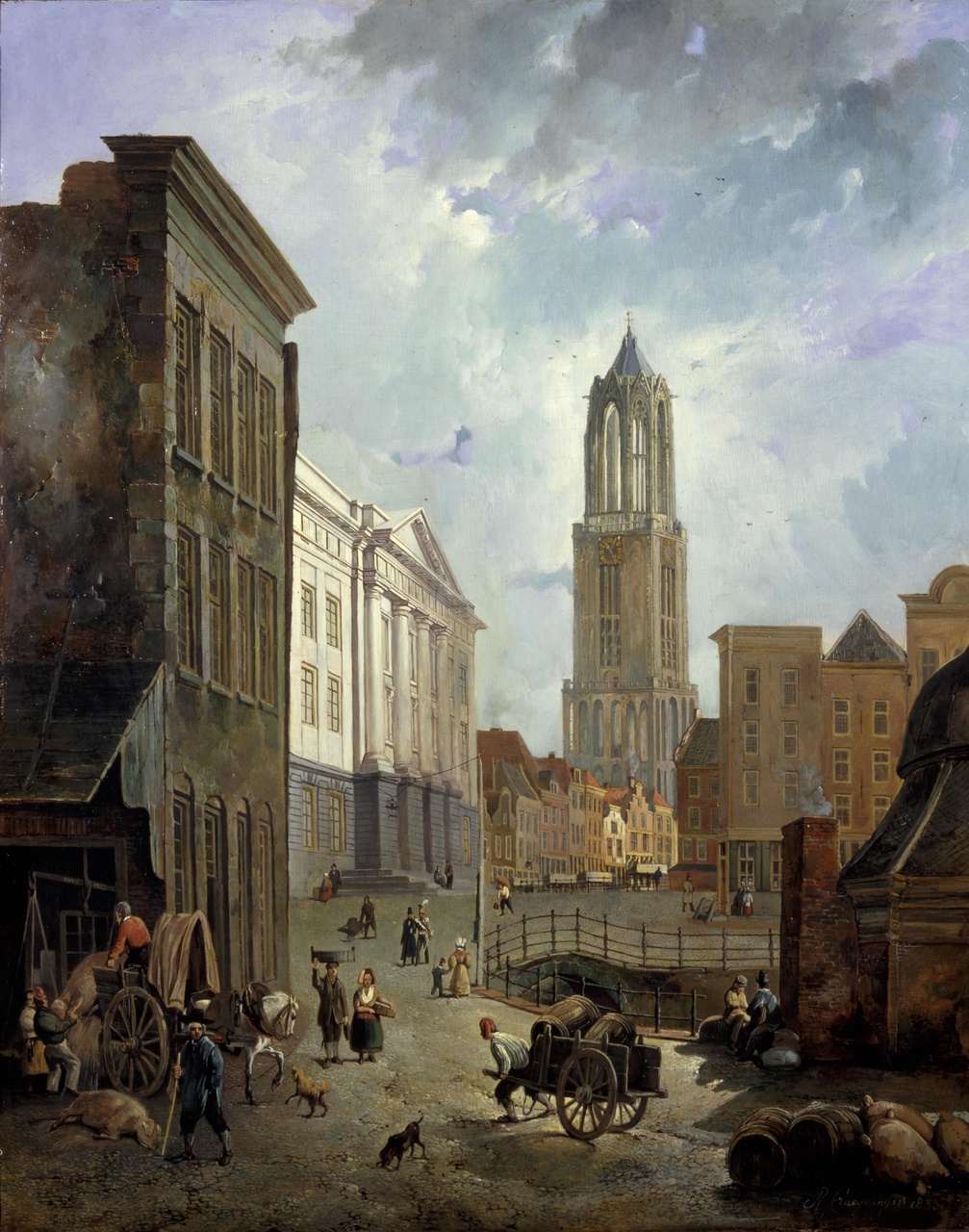 Afbeelding van Reinier Craeyvanger, De Stadhuisbrug te Utrecht, 1833