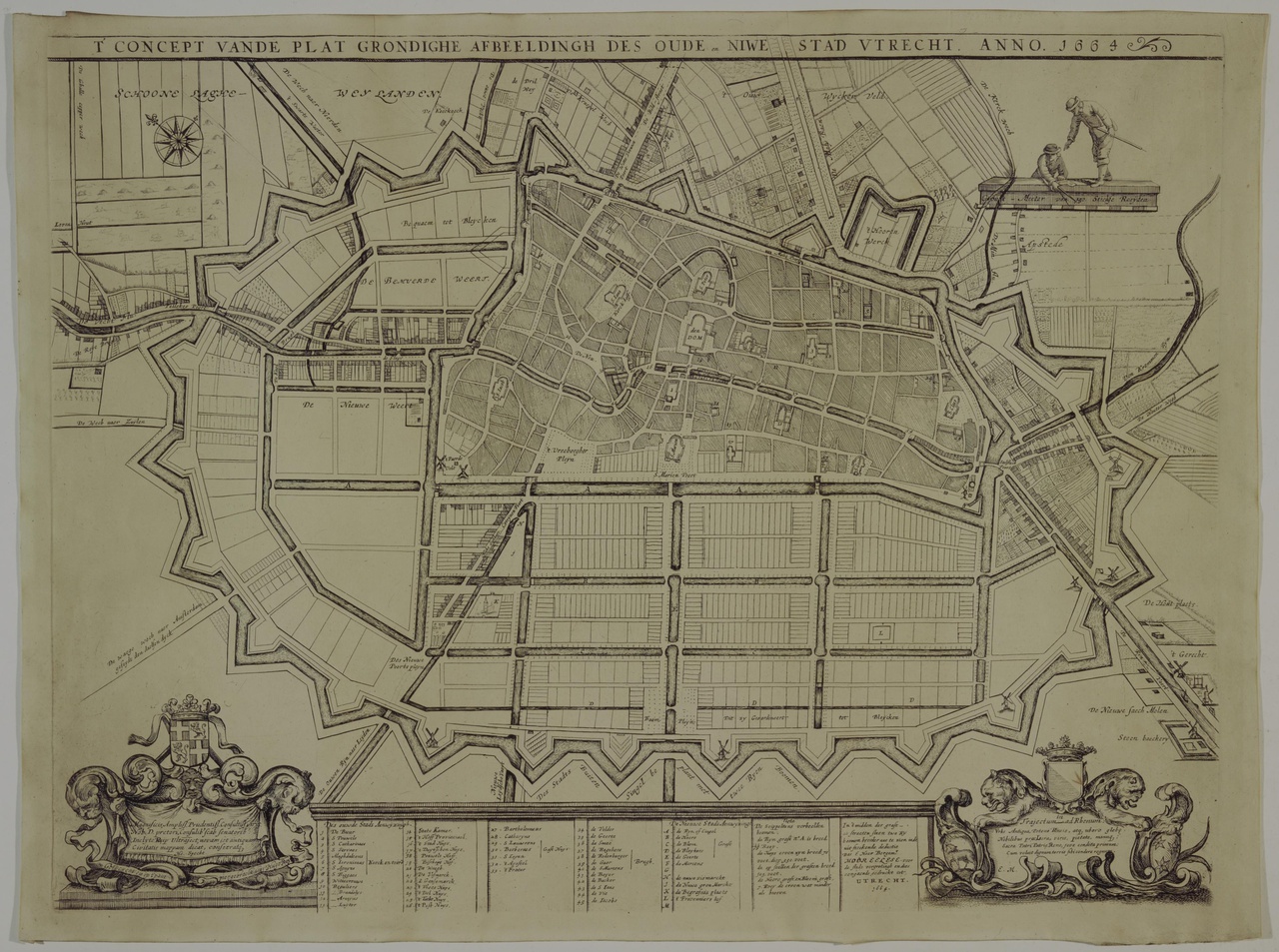 T' Concept vande plat grondighe afbeeldingh des oude en niwe stad Utrecht. Anno 1664