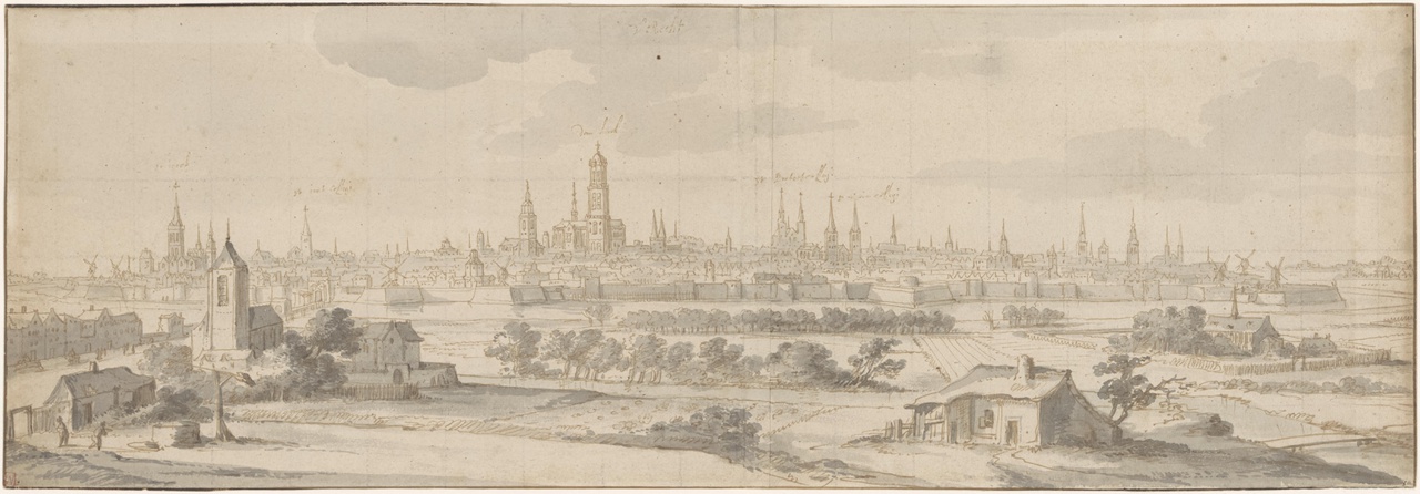 Panorama van de stad Utrecht, vanuit het westen