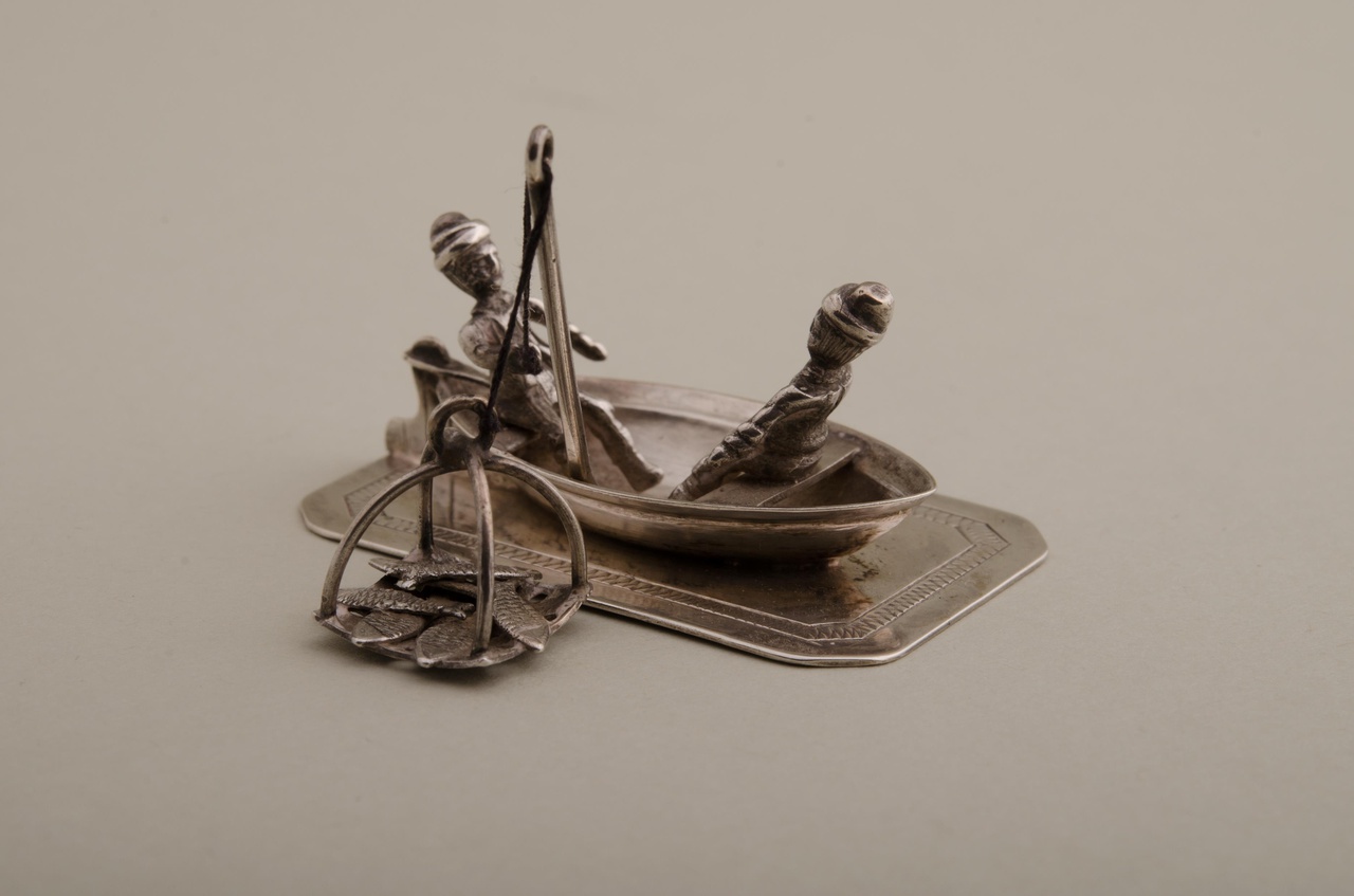 Twee vissers in een schuit (miniatuur)