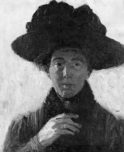 Zelfportret met donkere hoed
