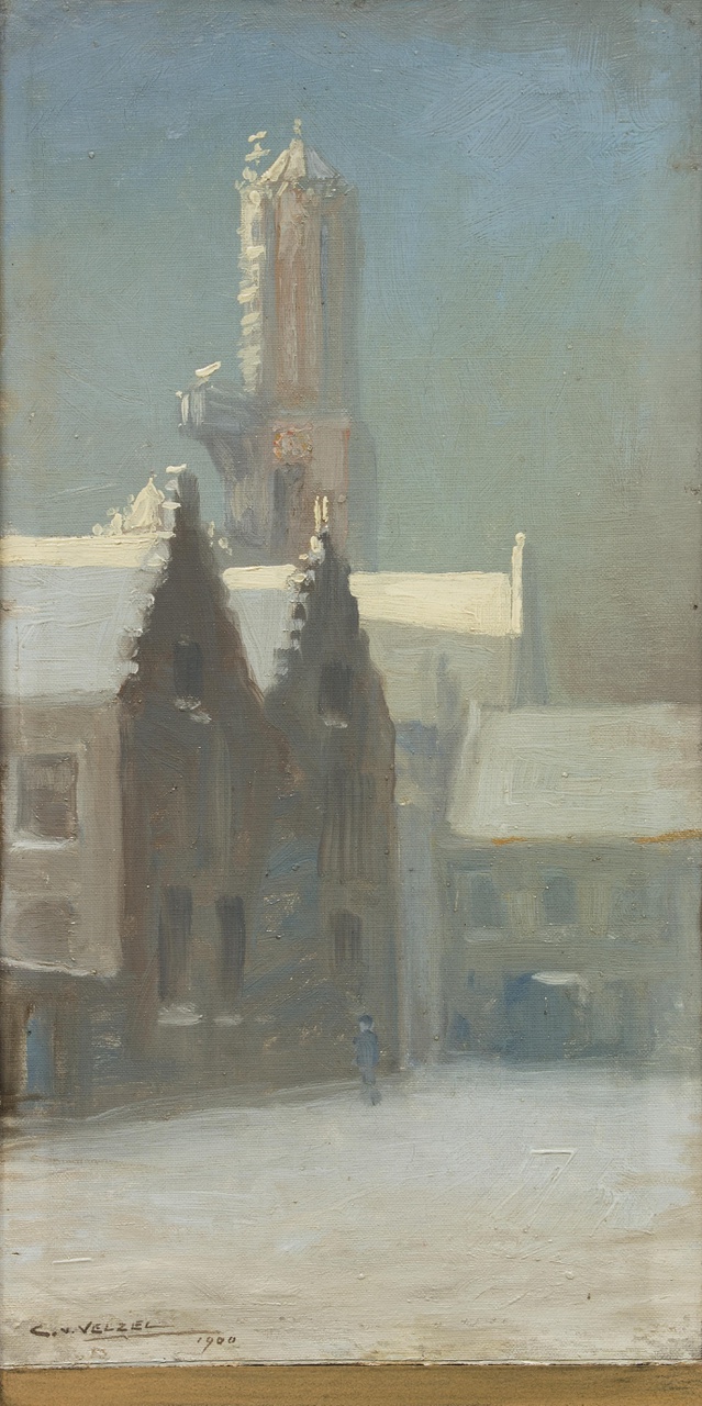Achter St. Pieter met op de achtergrond de Dom (winterlandschap)