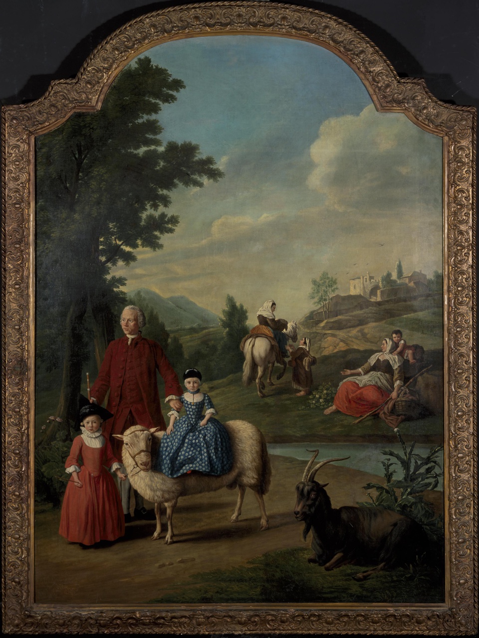 Portret van Fredericus Antonius Snoeckx (1729-na 1797)?, zijn petekind Jacobus Fredericus Snoeckx (1767-1828) en zijn dochter?