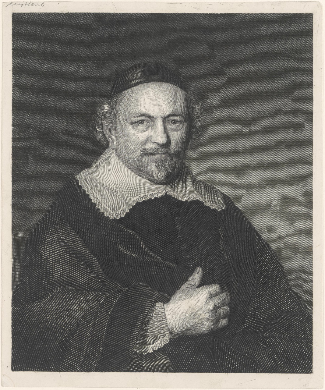 Portret van een man, vermoedelijk Johannes Uytenboogaert (1608-1680)