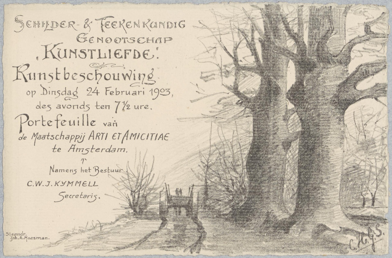 Uitnodiging voor tentoonstelling op 24 februari 1903