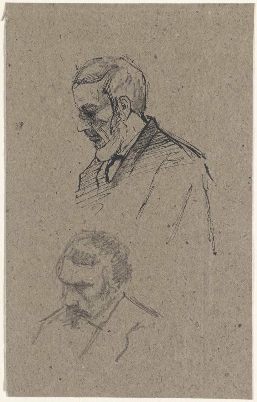 De schilders Wispeling (waarschijnlijk Johannes Pieter van Wisselingh (1812-1899) en Adrianus van Everdingen