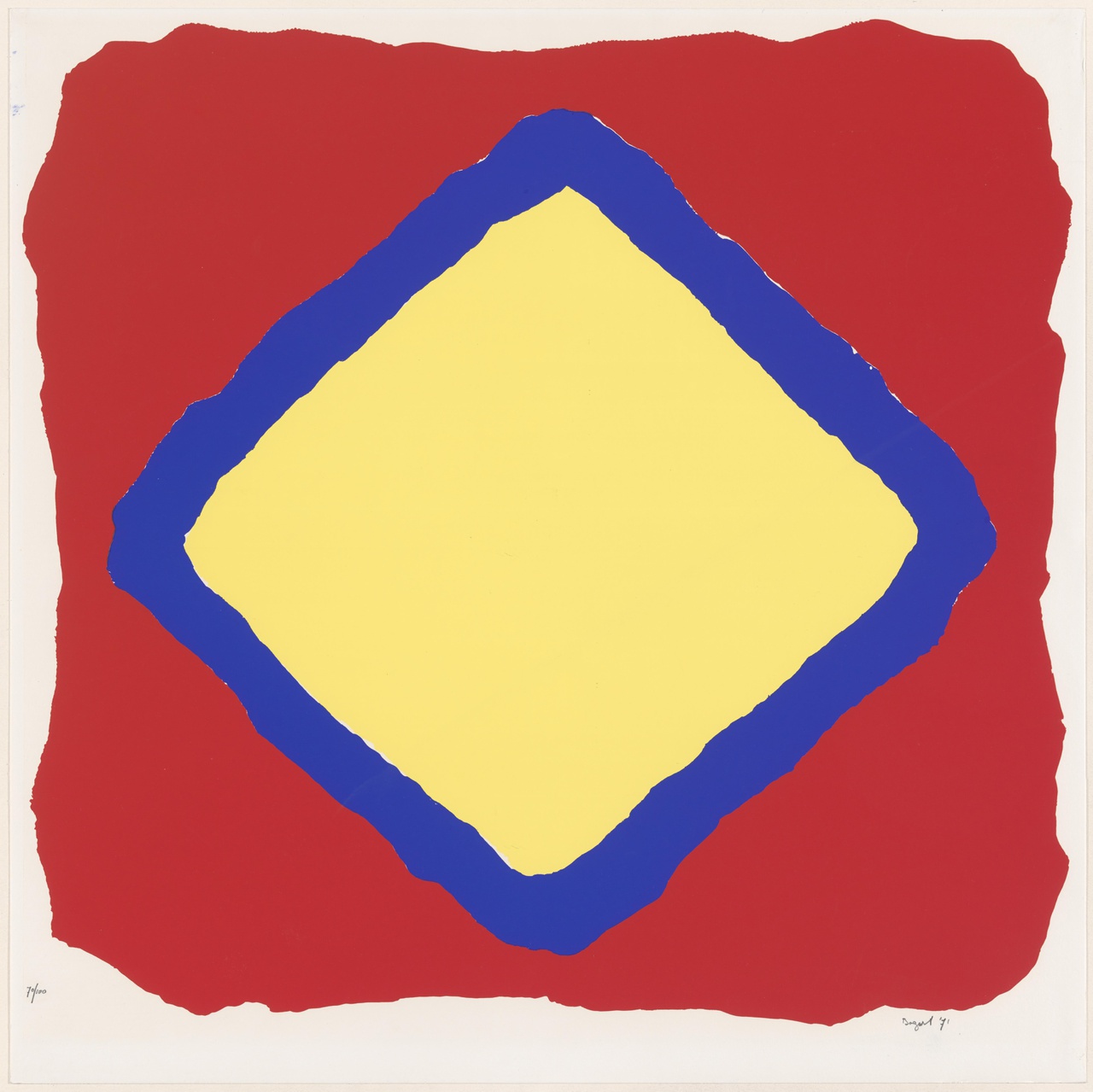 Litho in rood, blauw en geel