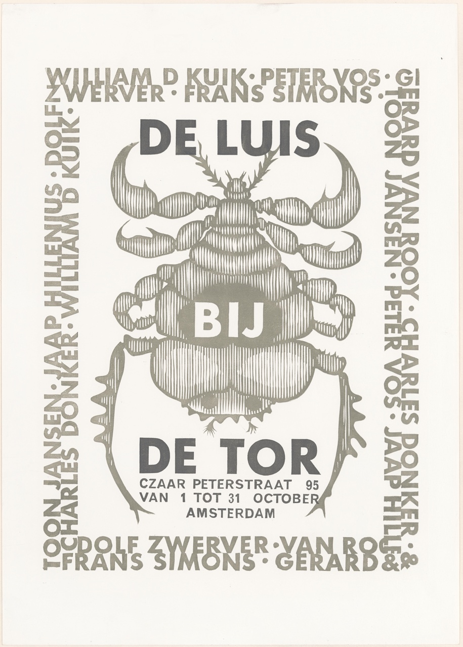 Affiche voor tentoonstelling van Grafisch Gezelschap De Luis bij De Tor, Amsterdam