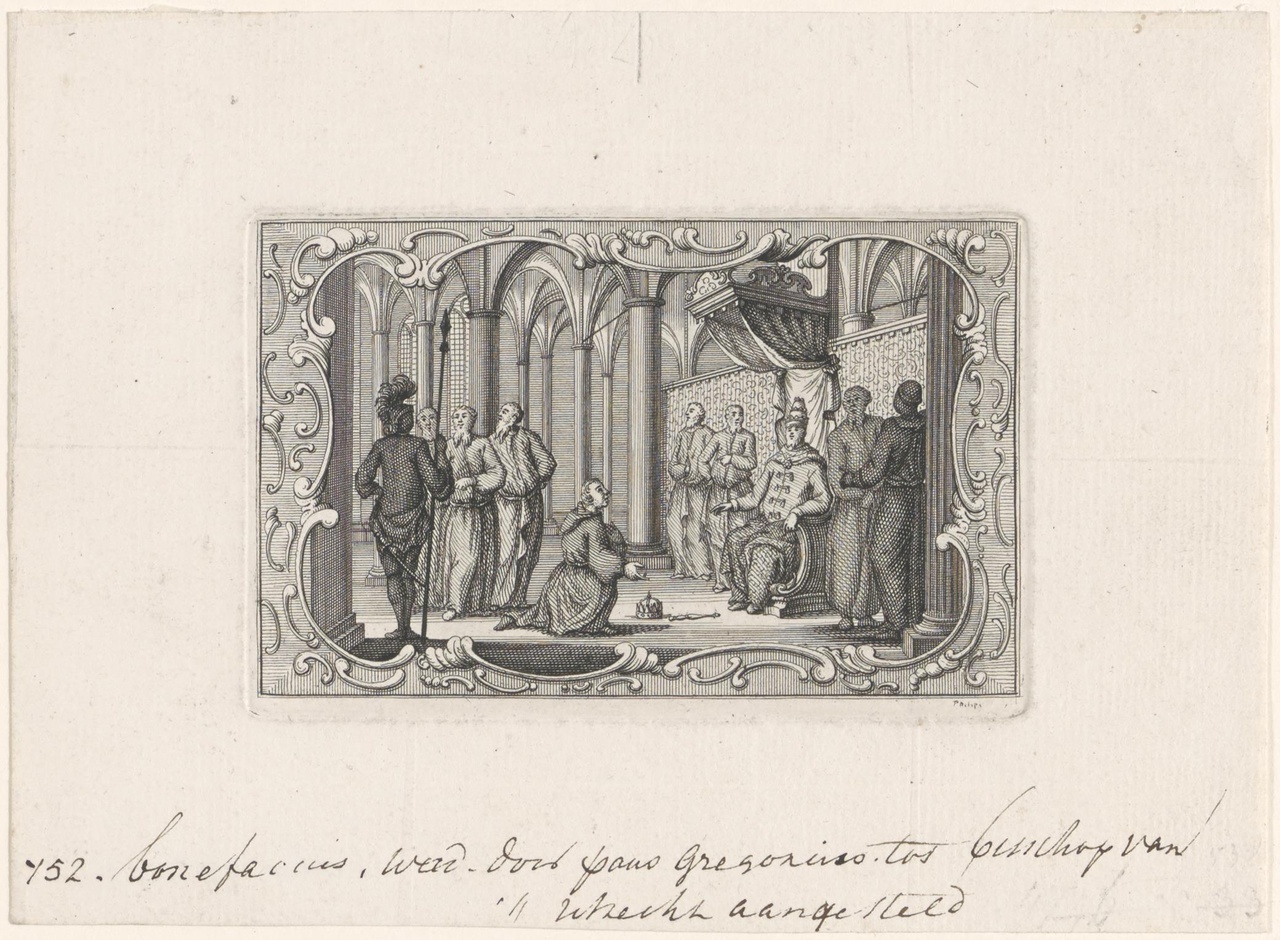 Bonifacius tot bisschop van Utrecht gewijd door Paus Gregorius