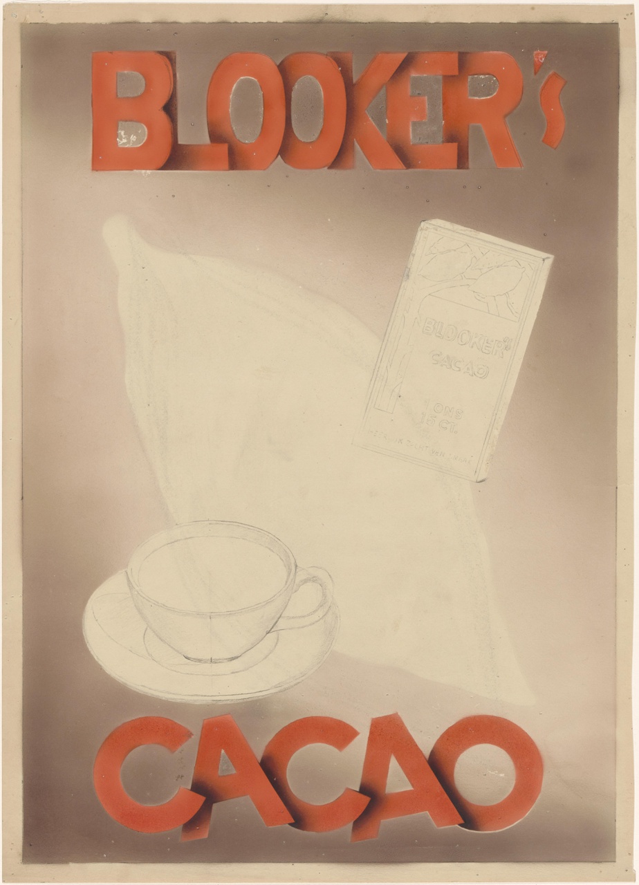 Ontwerp voor het affiche Blooker's cacao