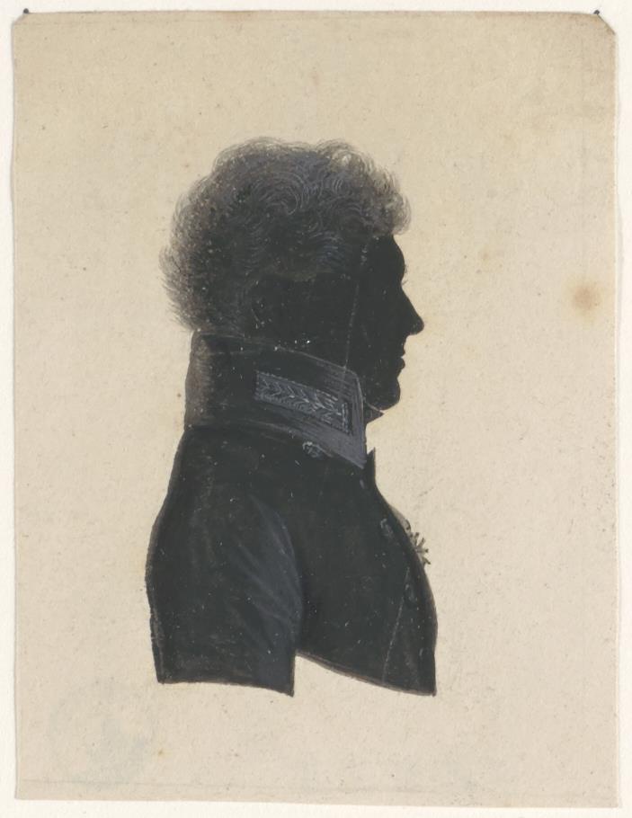 Silhouet van een man rond 1830
