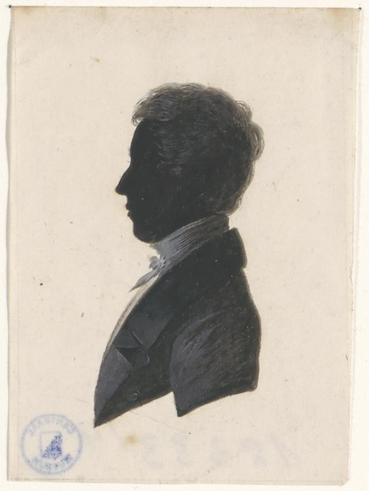 Silhouet van een man rond 1830