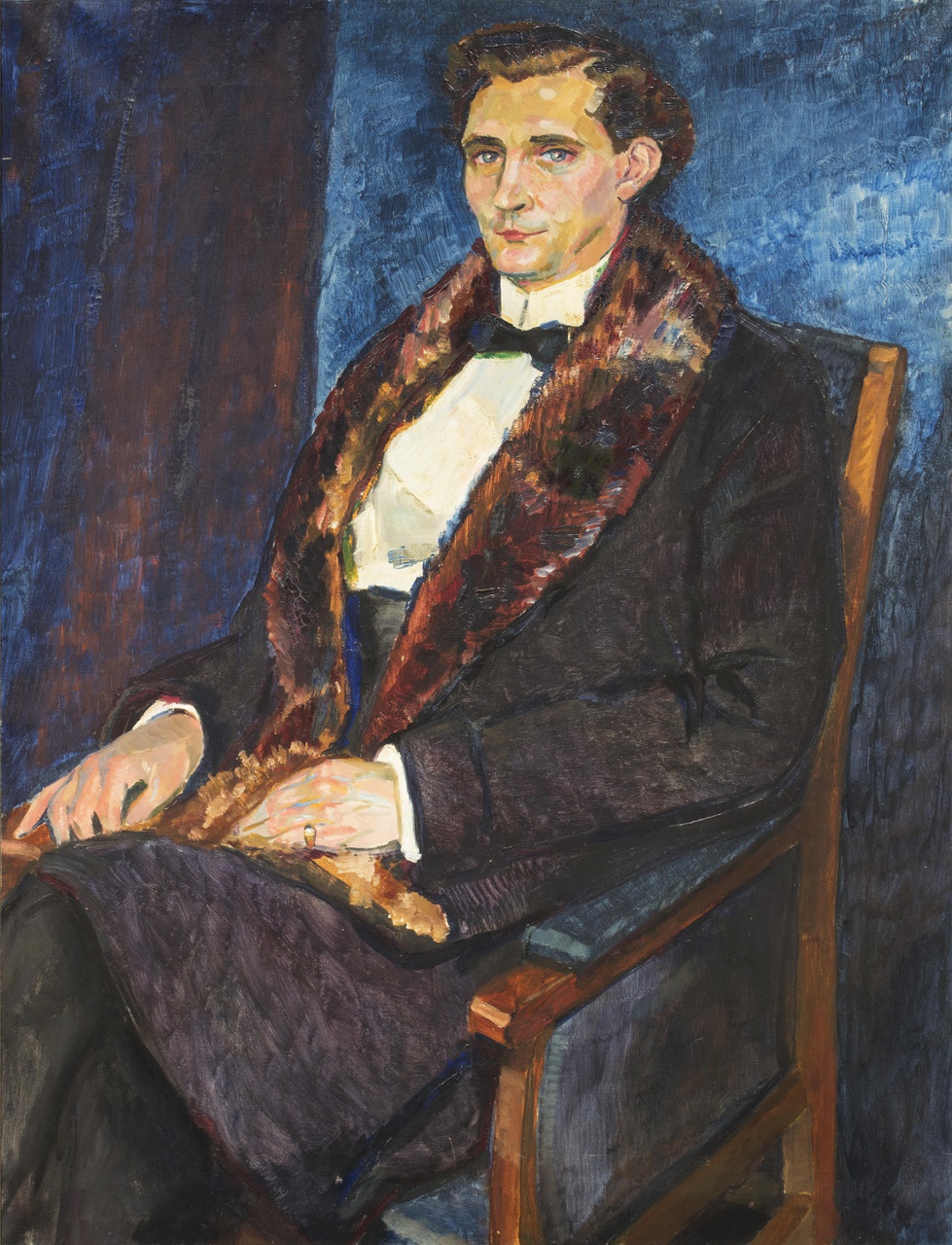 Portret van dr. H. van der Vuurst de Vries met bontkraag