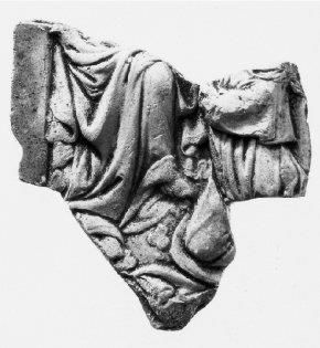 Fragment van een reliëf met de aanbidding van de herders (?)