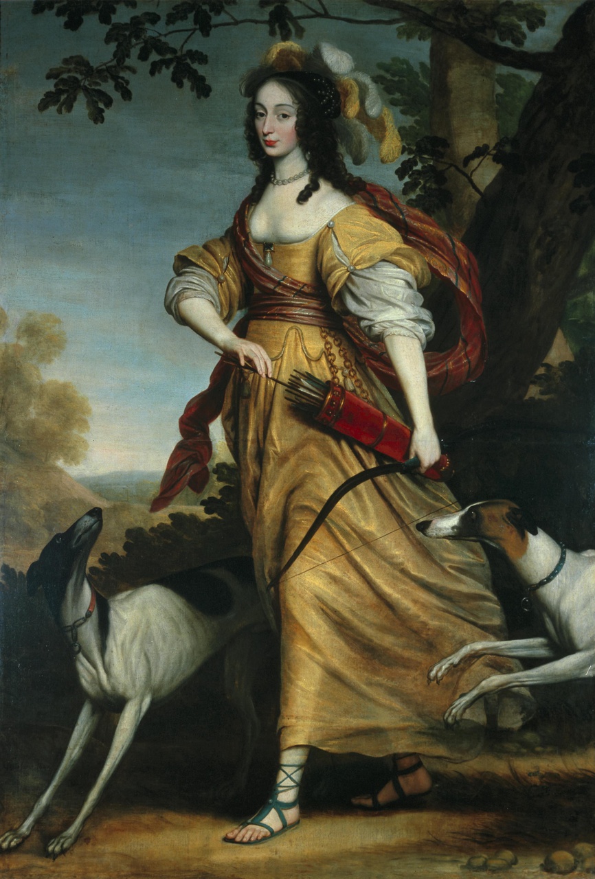 Portret van prinses Louise Hollandine van de Palts (1622-1709) als Diana