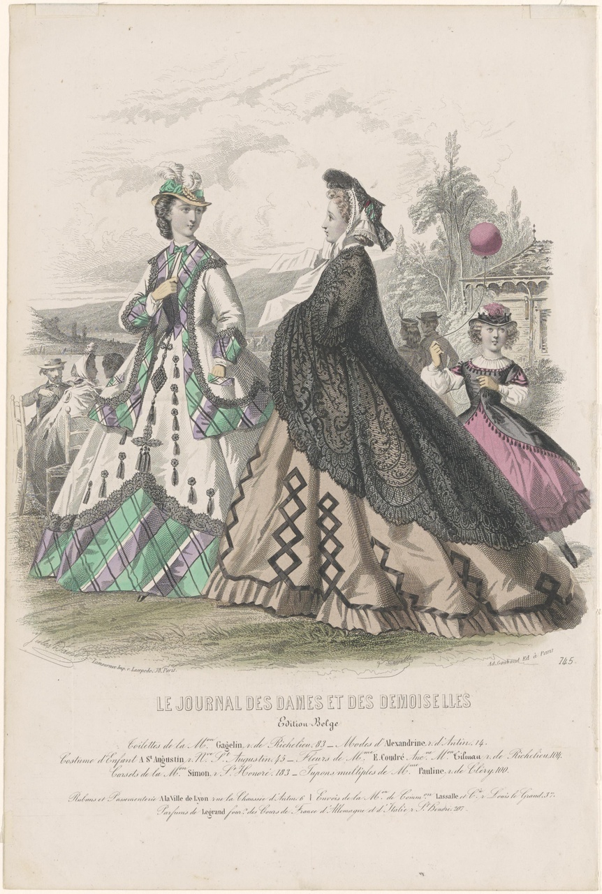 Kostuumprent uit Le Journal des Dames et des Demoiselles, Edition Belge, prent nr. 145