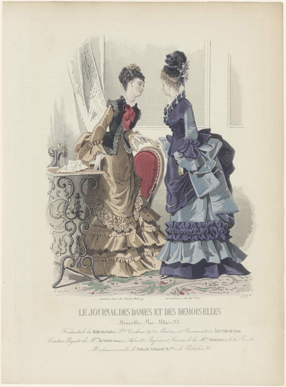 Modeprent uit Le Journal des Dames et des Demoiselles, Rue Blaës, 33, prent nr. 115B