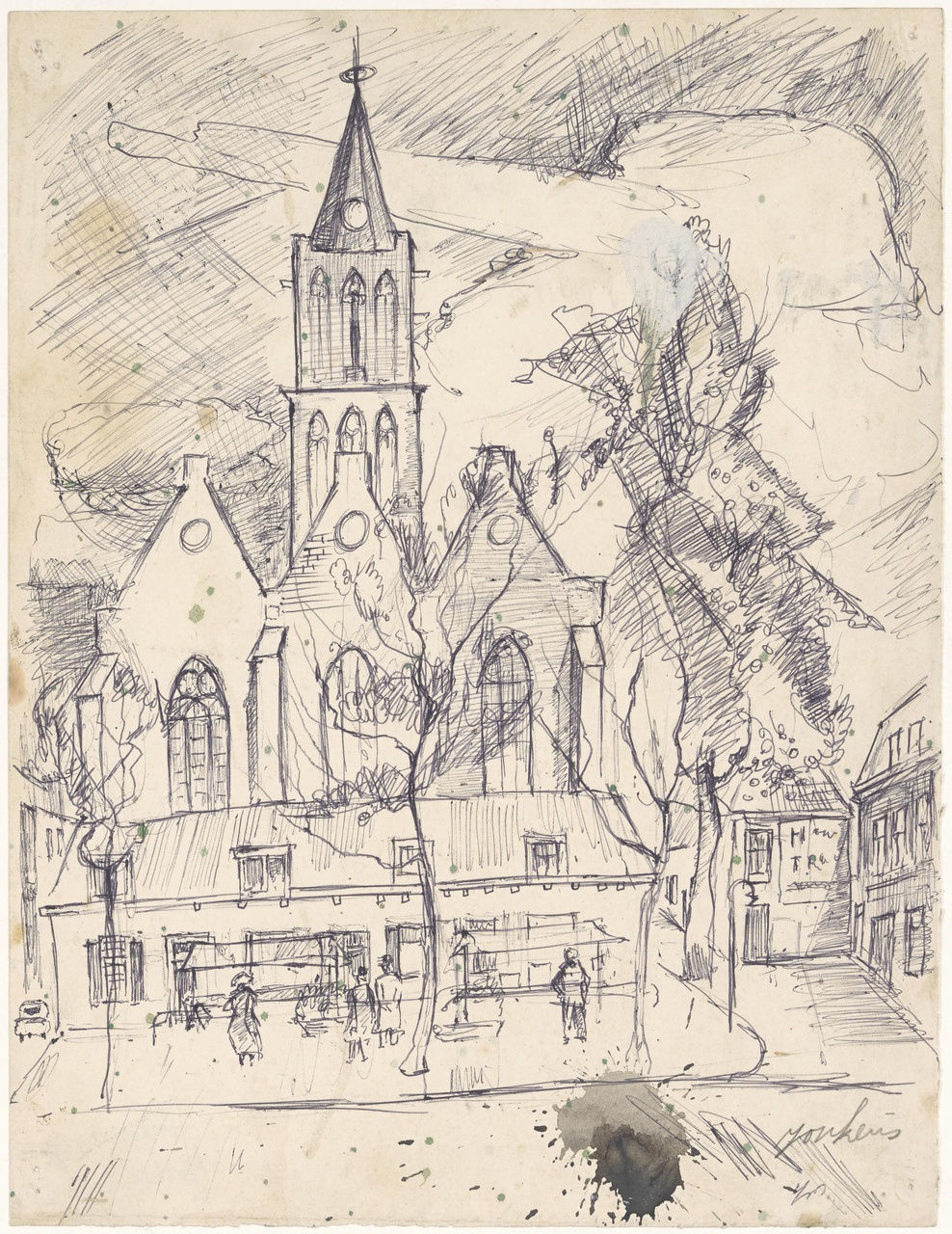 Gezicht op de Jacobikerk, Utrecht