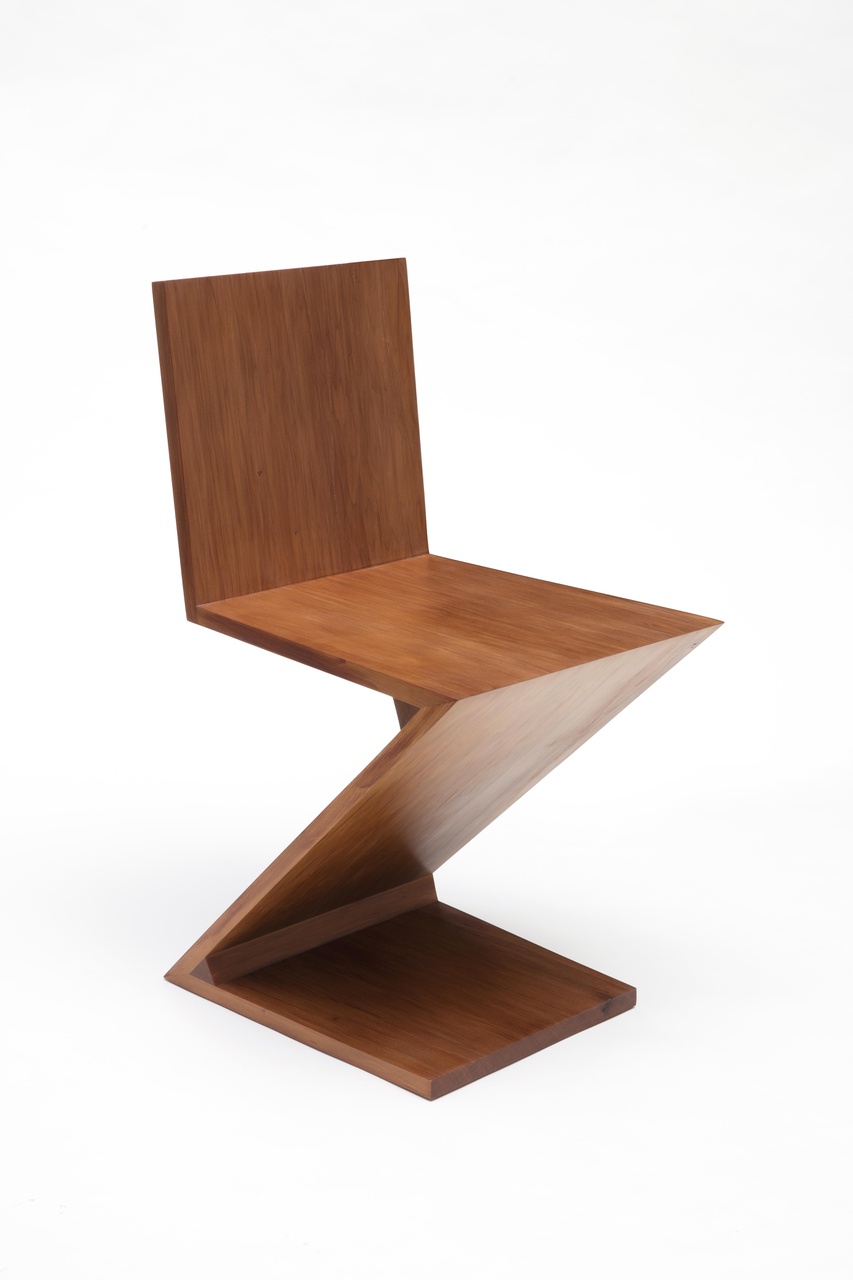Zig-Zag Chair designed by Gerrit Rietveld in 1934 and reproduced using 45,910 year-old swamp Kauri wood in 2015