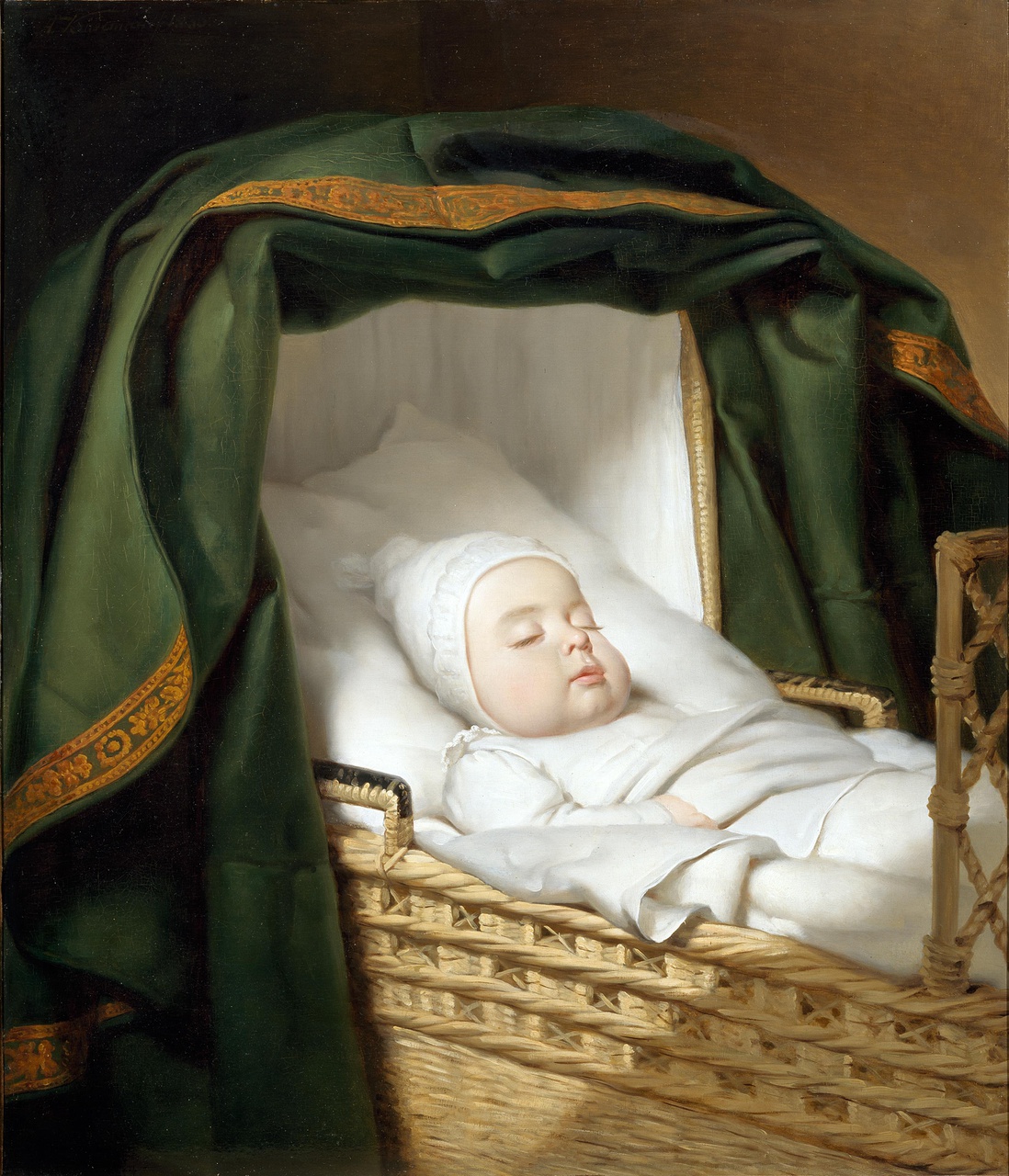 De gestorven Arent van IJsendijk (1829-1830) in zijn wieg
