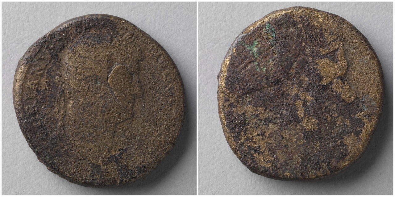 Sestertius Romeinse keizerlijke munt, Hadrianus (117-138)