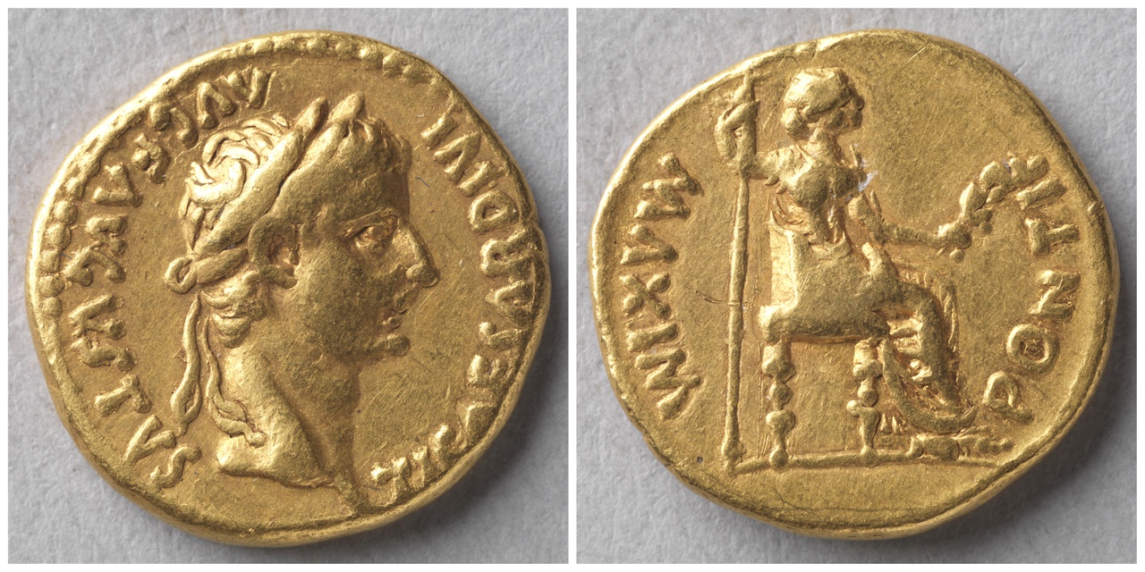 Aureus, Romeinse keizerlijke munt, Tiberius (14-37)