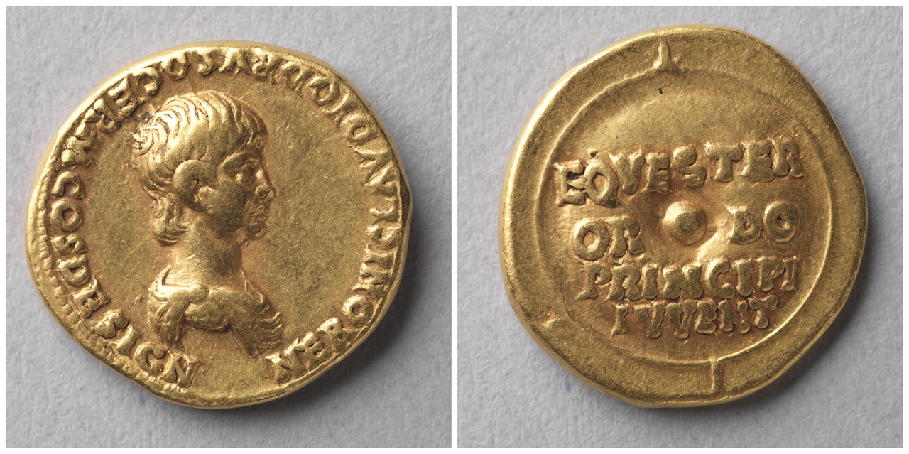 Aureus, Romeinse keizerlijke munt, Claudius (41-54), met kop van Nero