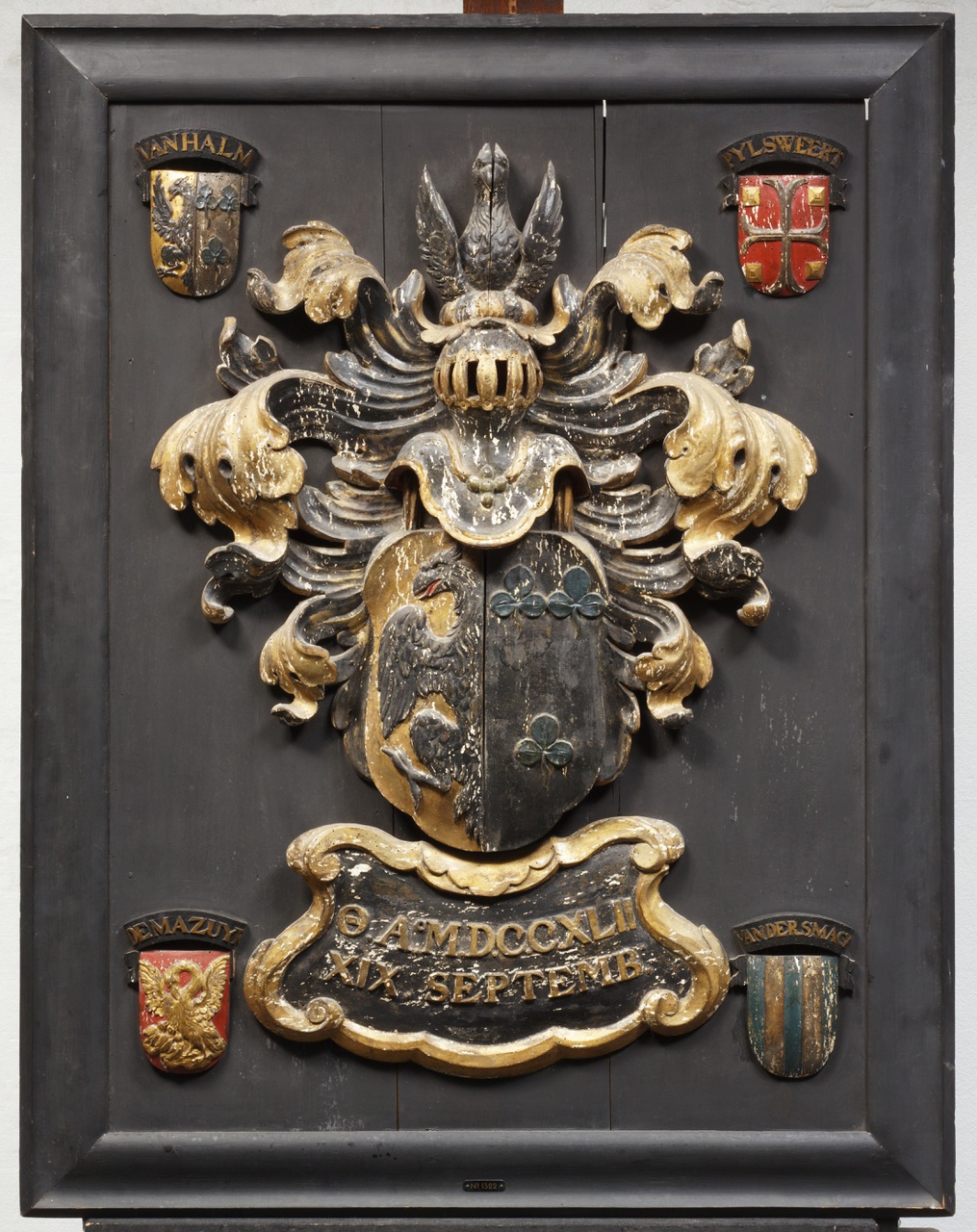 Rouwbord met wapens van Jacobus van Halm (gest. 1742)
