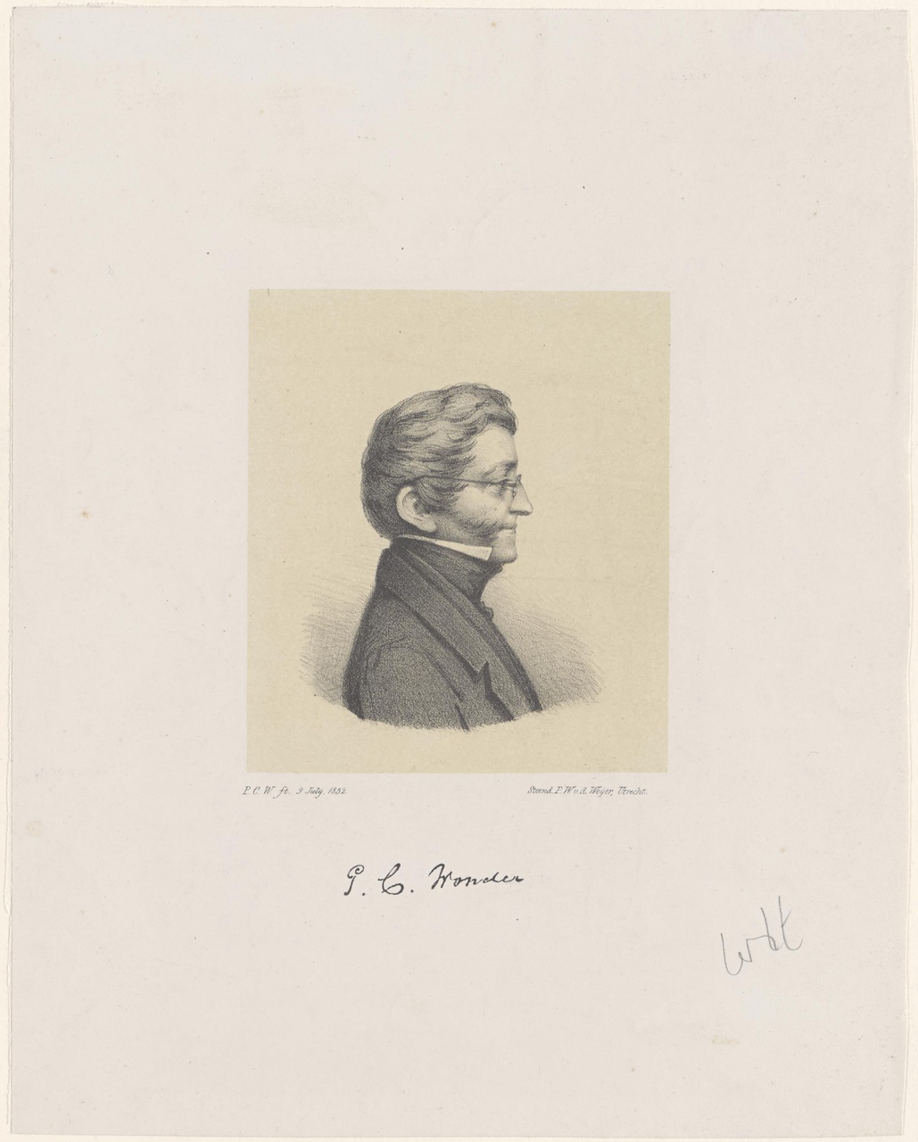 Portret van Pieter Christoffel Wonder (1780-1852)