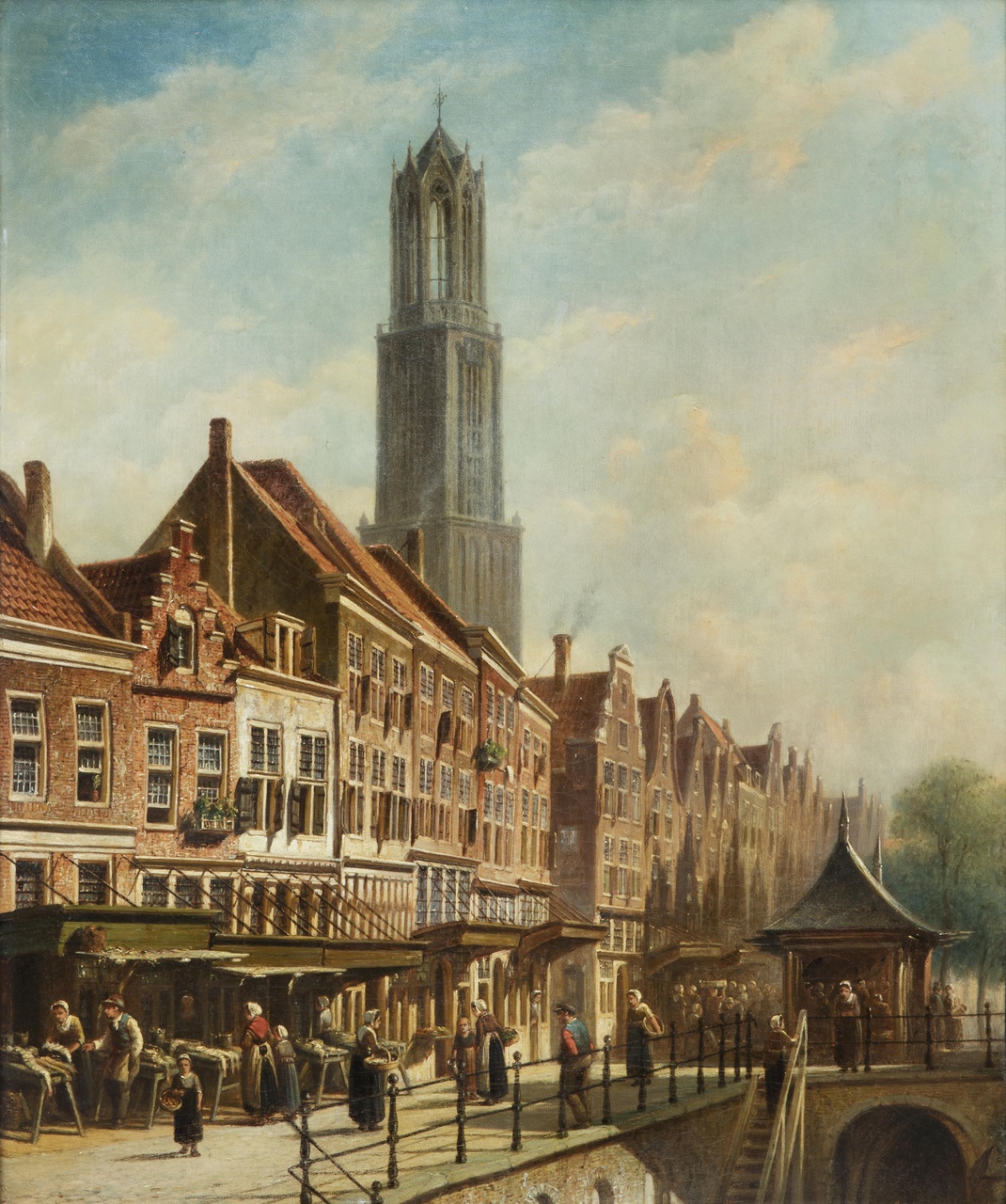 De Vismarkt te Utrecht, gezien van de Stadhuisbrug