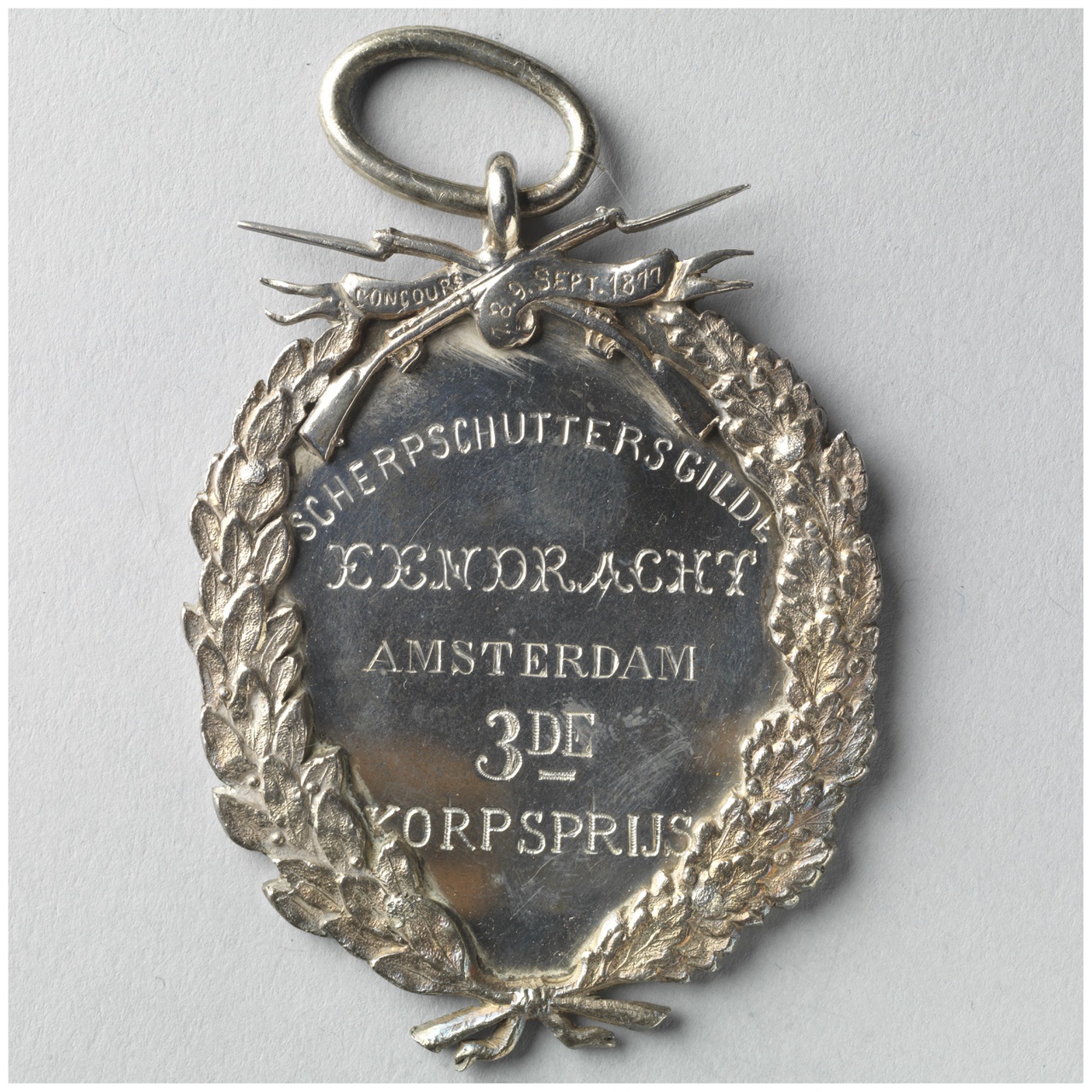 Prijsplaquette schietwedstrijden in Amsterdam (Vereniging tot Bevordering van 's Lands weerbaarheid, afdeling Utrecht)