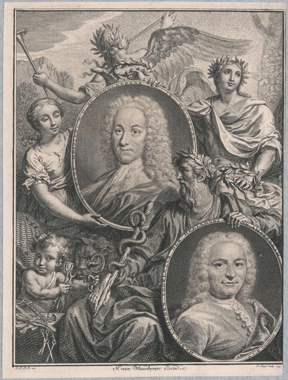 Portretten van Hendrik Ulhoorn (ca.1692-1749) en Lorenz Heister (1683-1758)